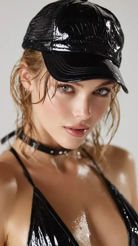 Slicked Back Wet Look - Trucker Hat Hairstyles