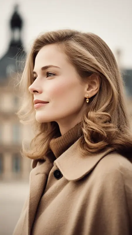 Smoked Beige Brown - Softly Curled Ends - Old money hair color