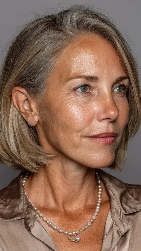 Soft Angled Bob - Haircuts For Women Over 50 With Fine Hair