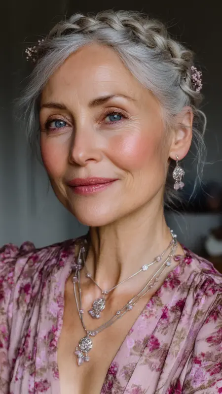 Soft Braided Crown - Hairstyles for 80 year old women