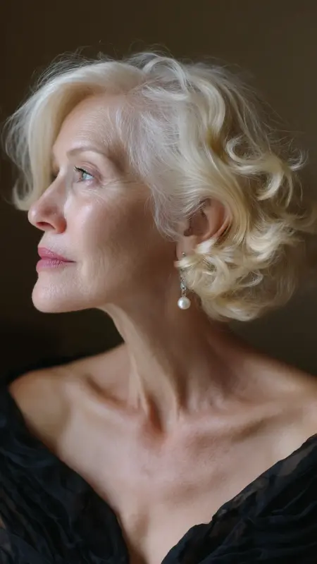 Soft Curled Bob - Hairstyles for women over 70 with thinning hair