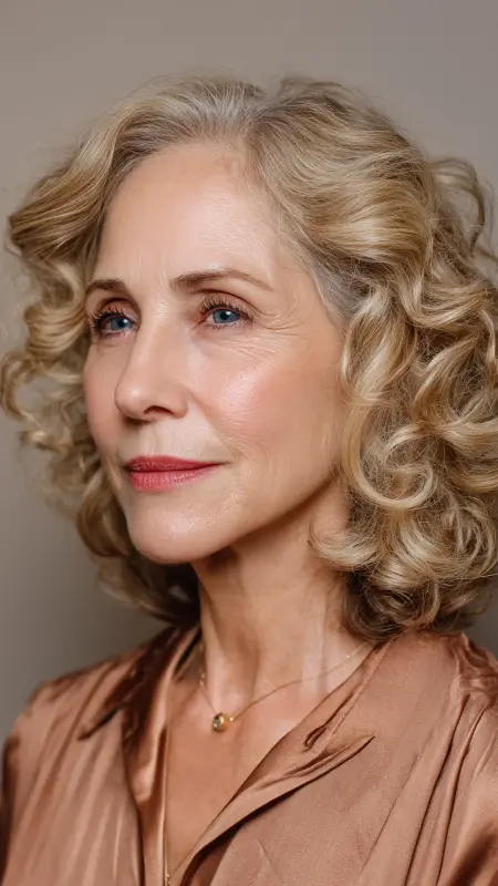 Soft Curls Shoulder-Length Cut - Hairstyles For Women Over 50 With Thinning Hair