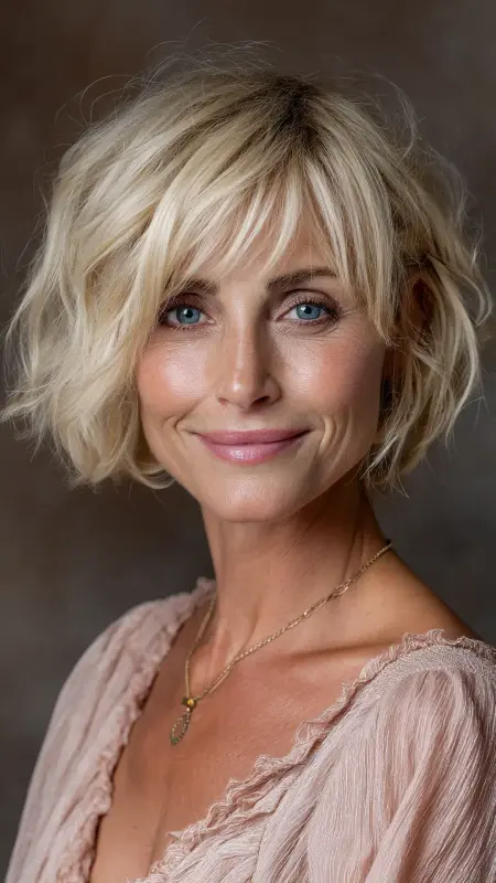 Soft Feathered Bob - Short Layered Hairstyles For Older Women