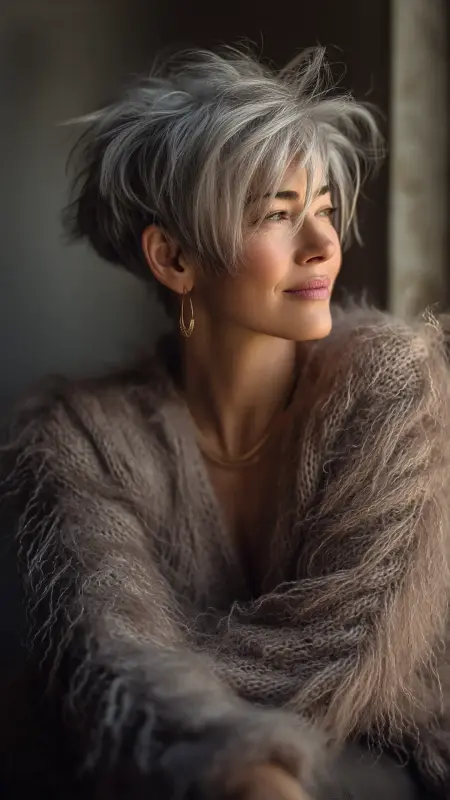 Soft Feathered Cut - medium length hair for women over 50