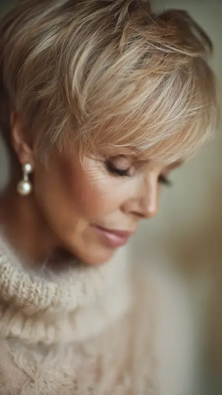 Soft Feathered Pixie - Pixie Cut Hairstyles For Older Women