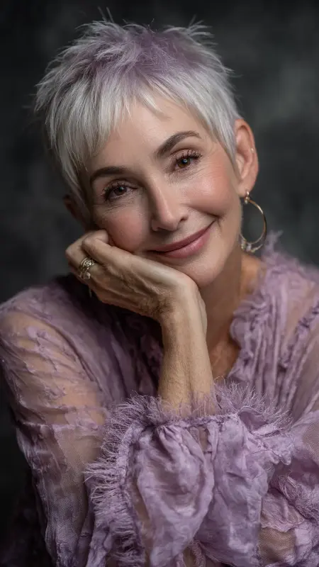 Soft Feathered Pixie - pixie haircuts for women over 60