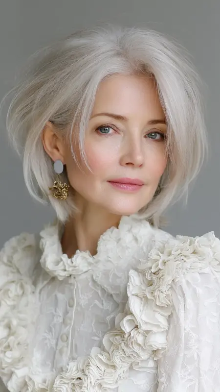 Soft Halo Cut with Wispy Layers - Hairstyles for women over 70 with fine hair