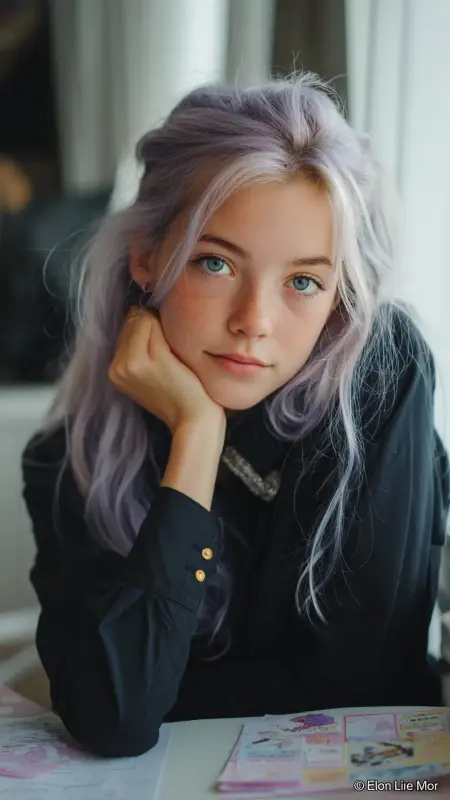 Soft Lavender Tinted Ends - Hair color ideas for school