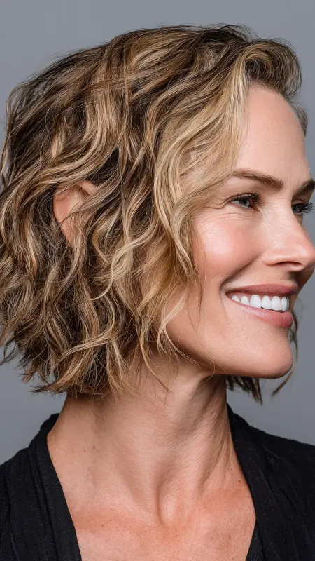 Soft Layered Bob - Short hairstyles for women over 60 with wavy hair