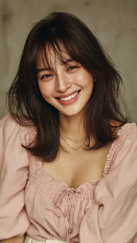 Soft Layered Hush Cut with Curtain Bangs - Hush cut