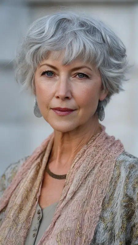 Soft Layered Shoulder-Length Cut - Hairstyles for women over 70 with thinning hair