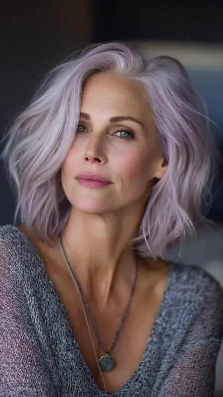Soft Pastel Lavender - Hair color ideas for women over 50
