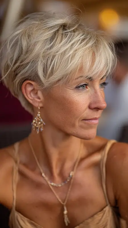 Soft Pixie with Side Part - Short pixie hairstyles for older women