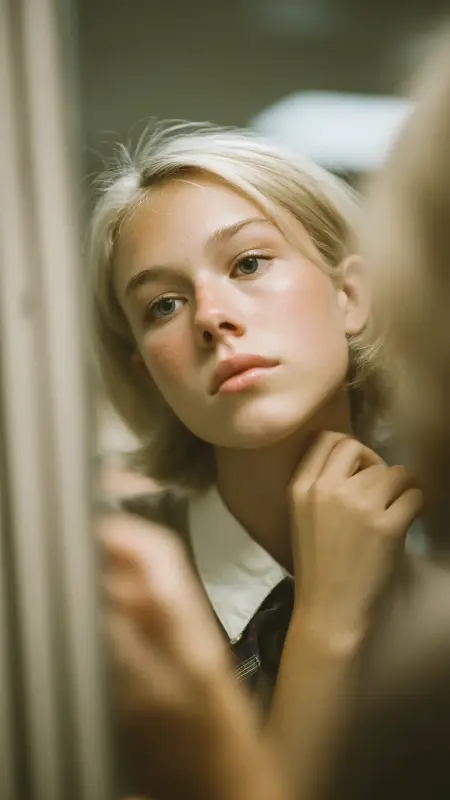 Soft Sand Blonde on French Bob - Hair color ideas for school