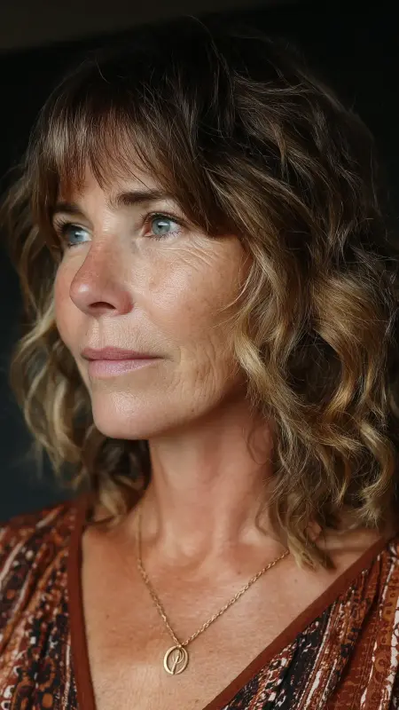 Soft Shoulder-Length Shag with Bangs - Hairstyles For Women Over 50 With Thinning Hair