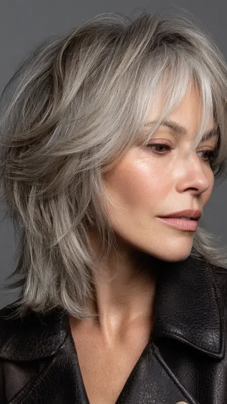 Soft Shoulder-Length Wolf Cut - Shoulder Length Haircuts For Older Women