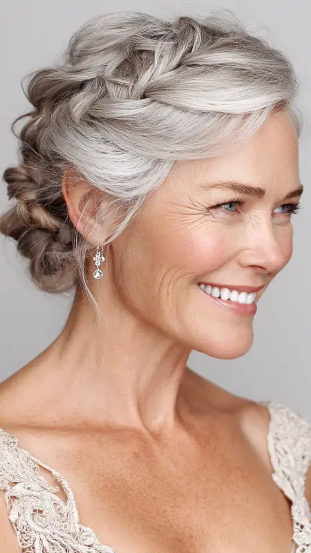 Soft Swept-Back Updo - Hairstyles for 80 year old women