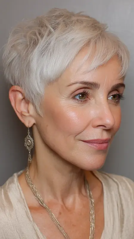 Soft Tapered Pixie - Pixie hairstyles for older women over 60
