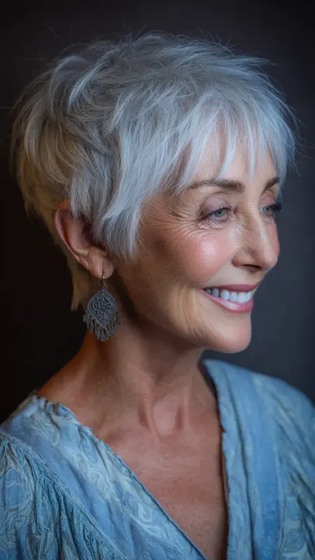 Soft Wispy Pixie Cut - Hairstyles for women over 70 with thinning hair