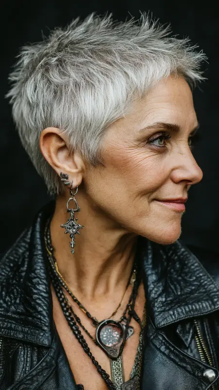 Spiky Textured Pixie - pixie haircuts for women over 60