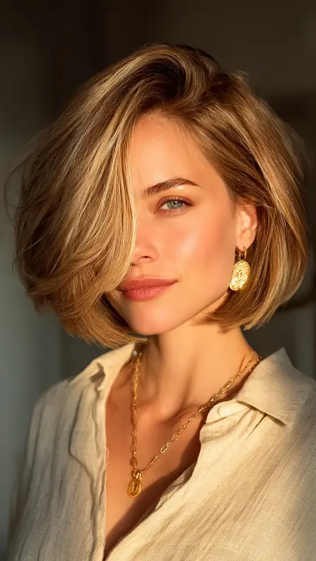 Stacked Bob with Blended Balayage - Stacked Bob Haircut For Fine Hair
