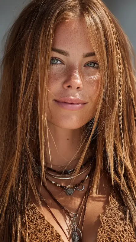 Straight Hair with Hidden Braids - Straight Hairstyles