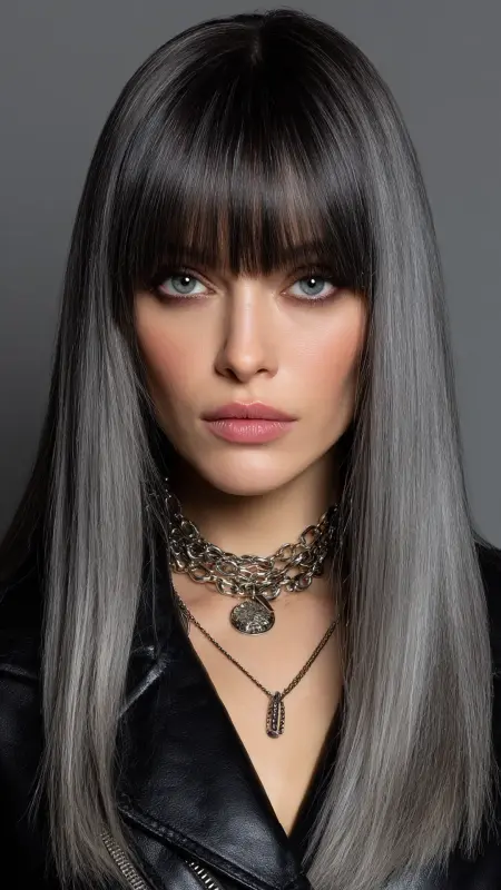 Straight Hair with Micro Bangs - Straight Hairstyles