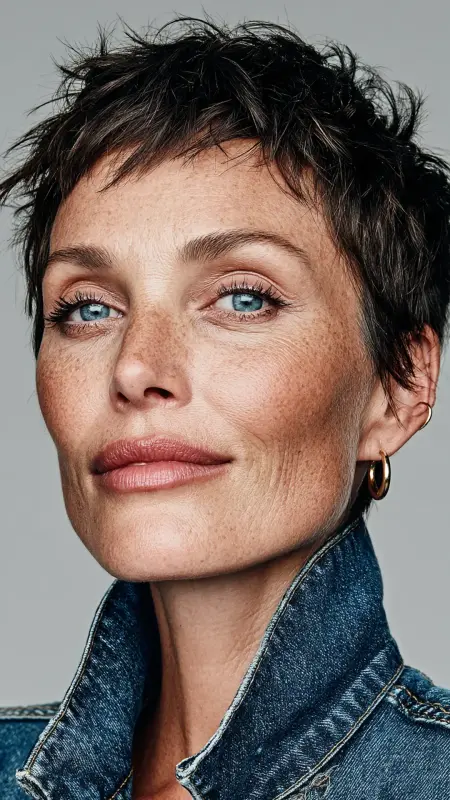 Tapered Pixie with Wispy Bangs - Haircuts for women over 50 with bangs