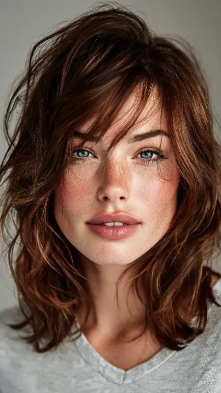 Textured Asymmetrical Shag - Medium asymmetrical hairstyles