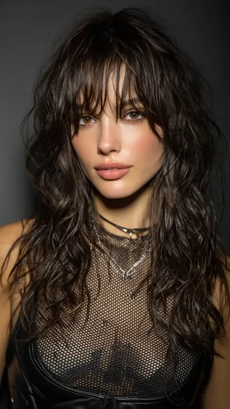 Textured Blowout with Undone Curtain Bangs - Blowout with curtain bangs