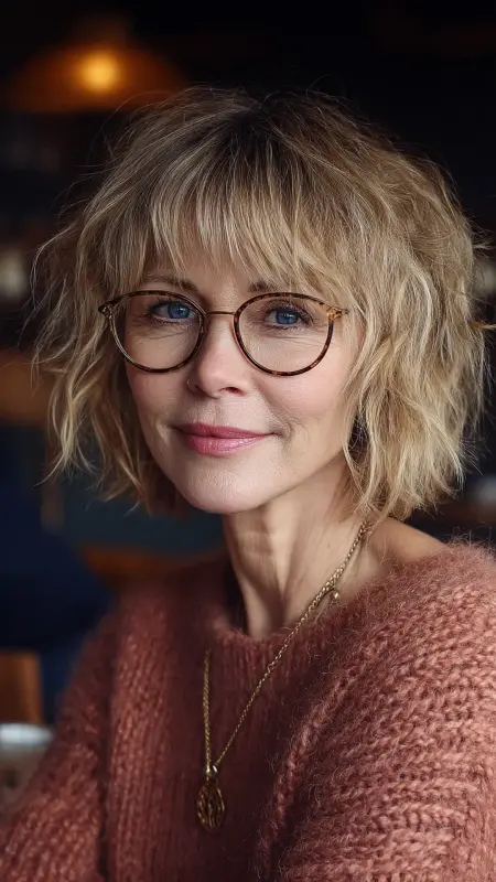 Textured Bob with Wispy Fringe - Hairstyles for women over 70 with thinning hair