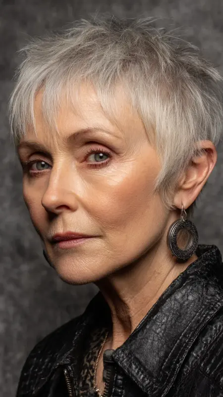 Textured Crop with Micro Bangs - hairstyles for women over 70 with bangs
