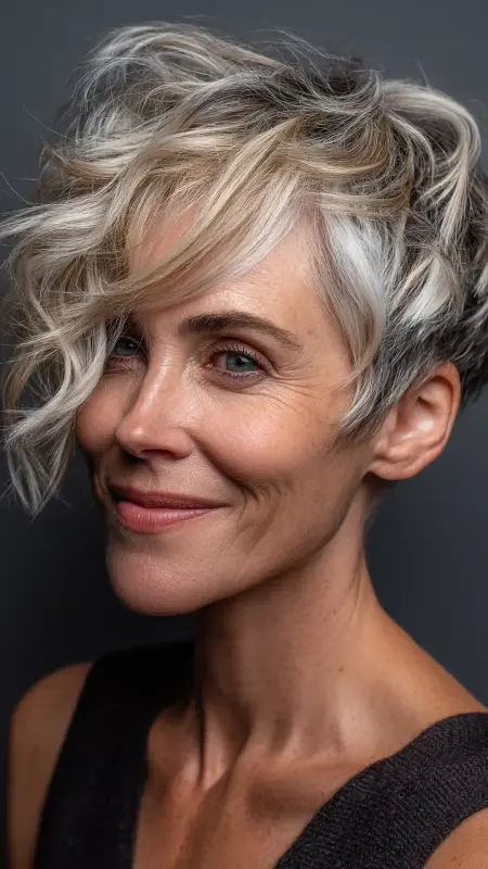 Textured Pixie Cut - Short hairstyles for women over 60 with wavy hair