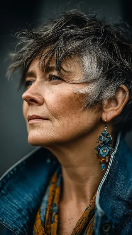 Textured Shag Cut - medium length hair for women over 50