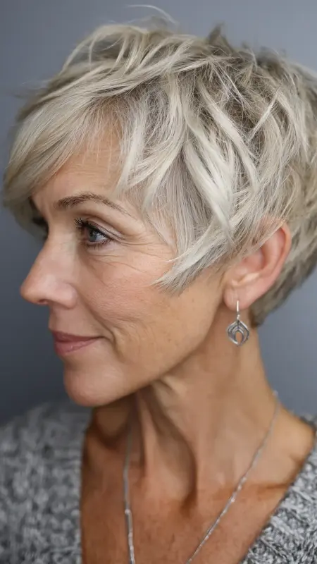 Textured Tapered Pixie - Pixie Cut Hairstyles For Older Women