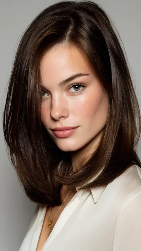 The Blunt Shoulder Cut with Center Part - Sophisticated haircut