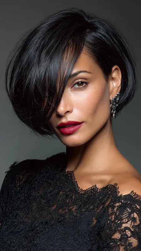 The Chic Side-Swept Bob - Sophisticated haircut