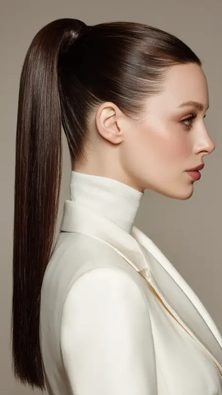 The Sleek High Ponytail with Tailored Layers - Sophisticated haircut