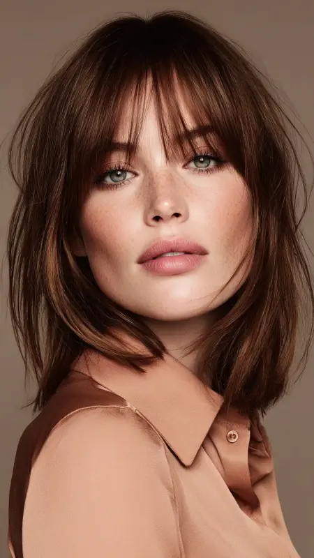 The Soft Blunt Cut with Wispy Bangs - Sophisticated haircut