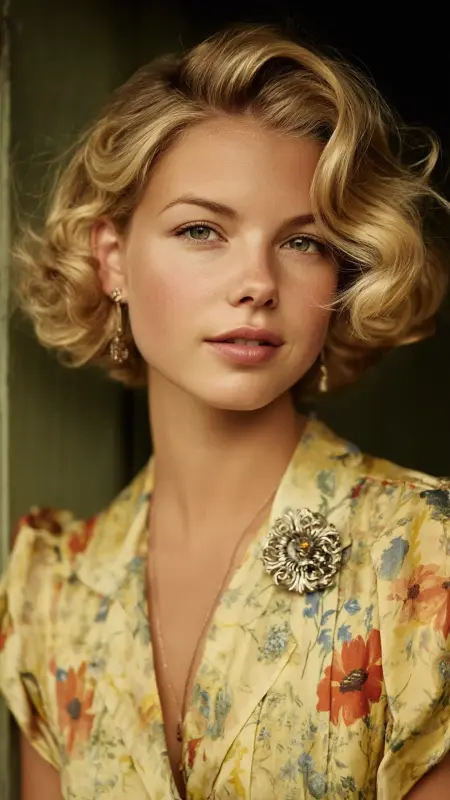 Tousled 1940s Bob - Vintage bob hairstyle