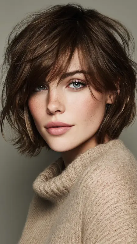 Tousled Bob with Side Fringe - Youthful haircuts
