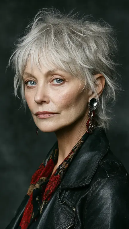 Tousled Chin-Length Shag - Shaggy Hairstyles For Women Over 50