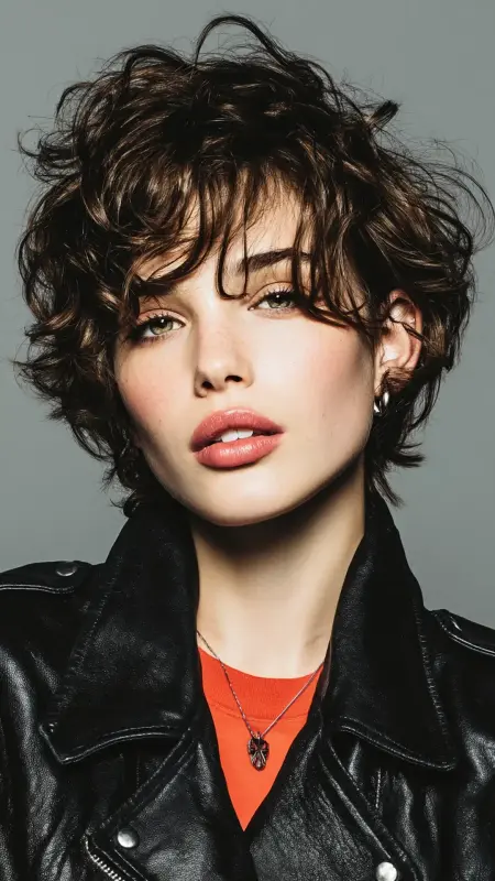Tousled Pixie with Micro Bangs - Short pixie haircuts for curly hair