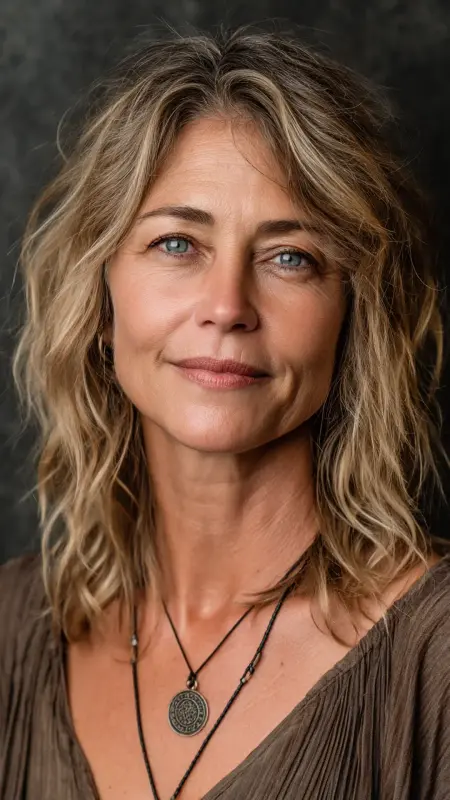 Tousled Shoulder-Length Cut - Medium length haircuts for women over 50