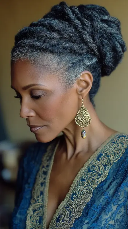 Twisted Updo - Hairstyles For Black Women Over 50