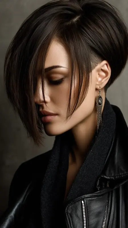 Undercut Asymmetrical Bob - Medium asymmetrical hairstyles