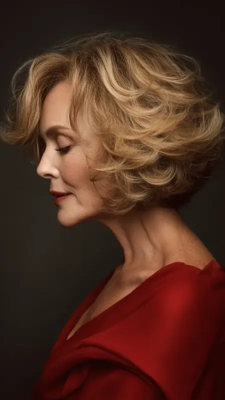 Voluminous Blowout - Hairstyles for women over 70 with thinning hair
