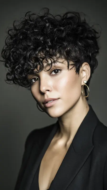 Voluminous Crown Permed Pixie - Permed pixie hairstyles