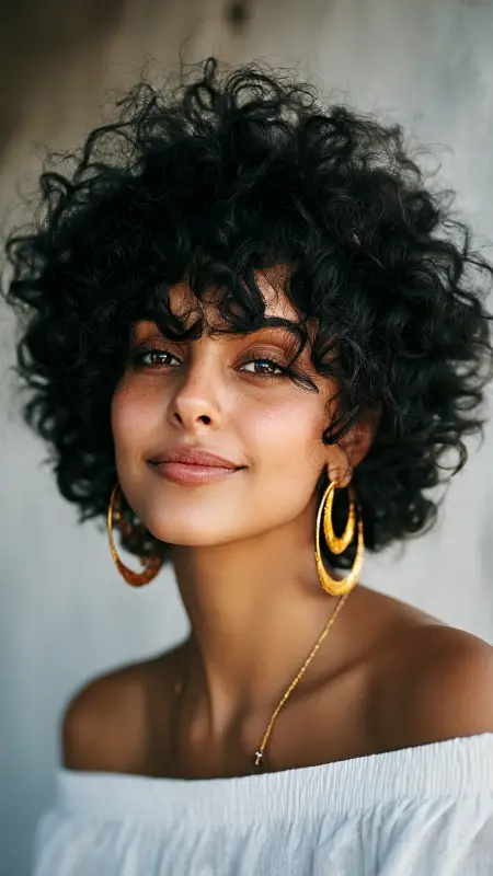 Voluminous Curly Bob - Coarse Hairstyles For Women