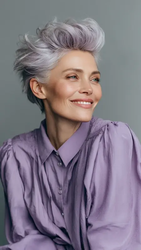 Voluminous Layered Cut with Lifted Crown - Medium length hair with layers over 60 older women